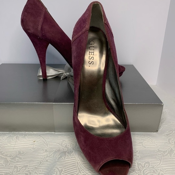 Guess Peep Toe Suede Heels - Picture 3 of 6